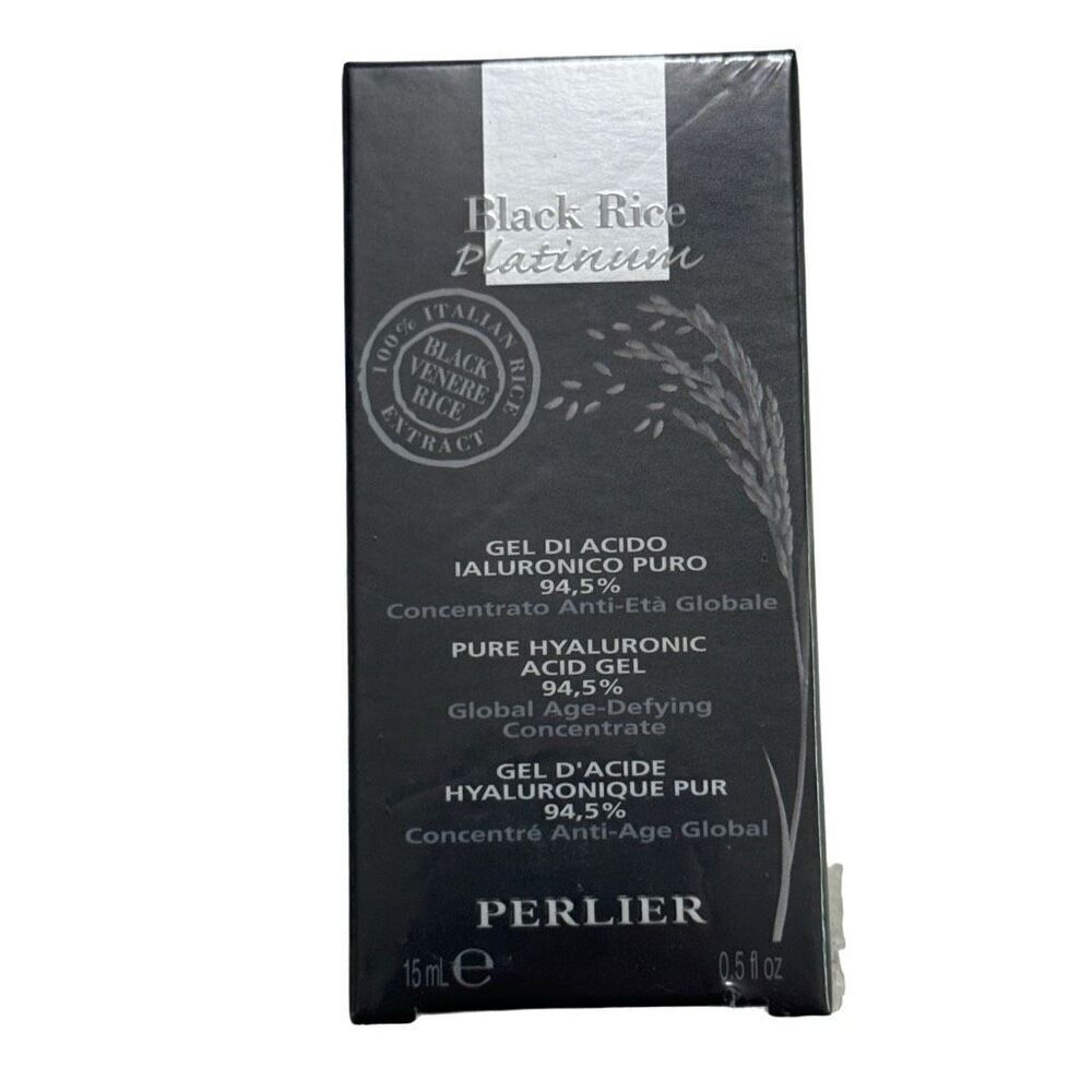 Perlier Black Rice Platinum Pure Hyaluronic Acid Gel Age Defying .5 oz NEW